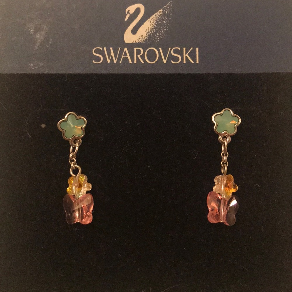 Swarovski Crystal Flower & Butterfly Earrings